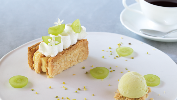 茶舎 ≪季節限定≫ シャインマスカットのミルフィーユはじめます